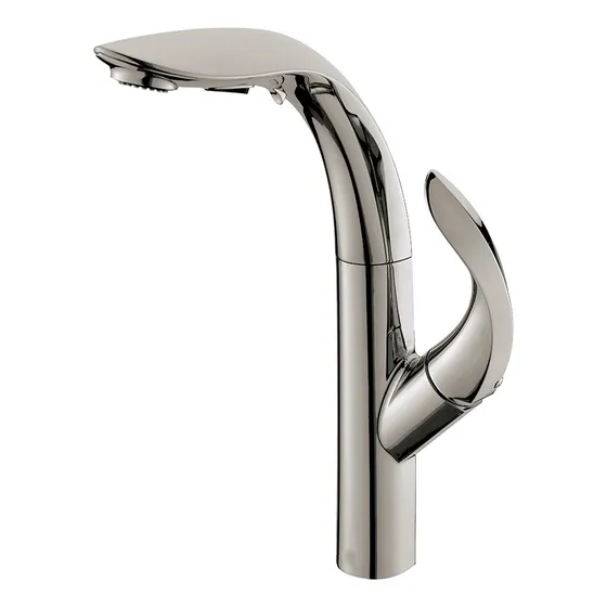 Griferia De Lavamano Foglia Brush Nickel Bari