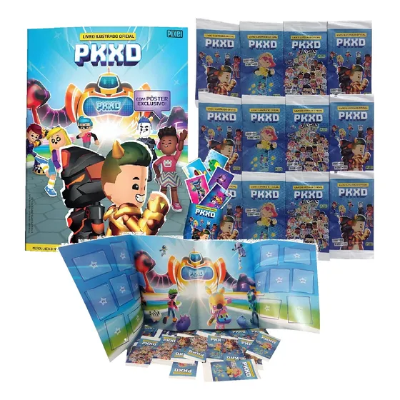 Álbum Pkxd Com 50 Figurinhas Pkxd  10 Envelopes Com Pôster