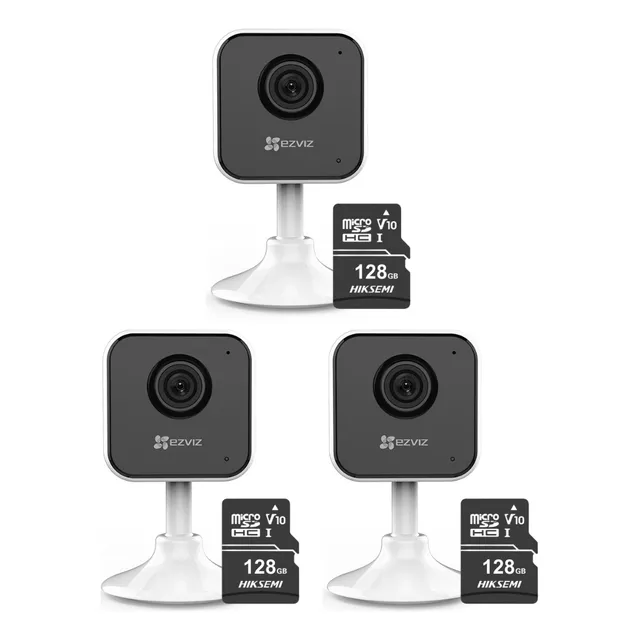 Kit De 3 Cámara De Seguridad H1c + Micro Sd 128gb - Ezviz