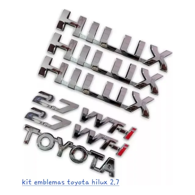 Kit Emblema Hilux 2.7 Vvt-i 6 Piezas 100% Nuevo Oferta
