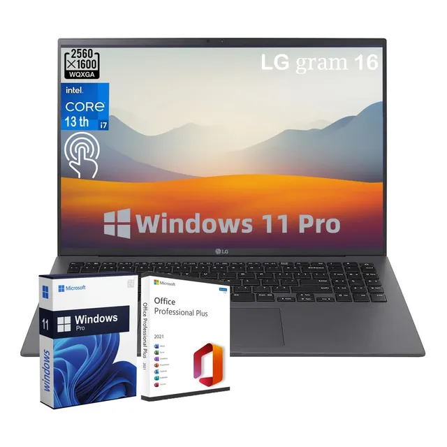 LG Gram Business - Portátil Para Negocios, Visualización Táctil Wqxga De 16 Pulgadas, Intel 12-core I7-1360p, 16 Gb Ddr5, 1 Tb Ssd, Intel Iris Xe Graphics, Cámara Web Fhd, Wifi 6e, Windows 11 Pro, Con