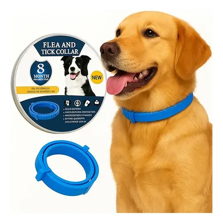 Coleira Anti Pulga Leishmaniose Carrapato Mosquito Cão Gato Azul 62cm Liso 62 Cm