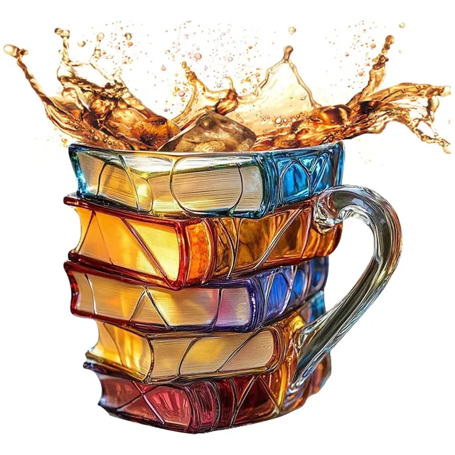 Taza De Café De Libro Pintado En 3d - Tazas De Café De