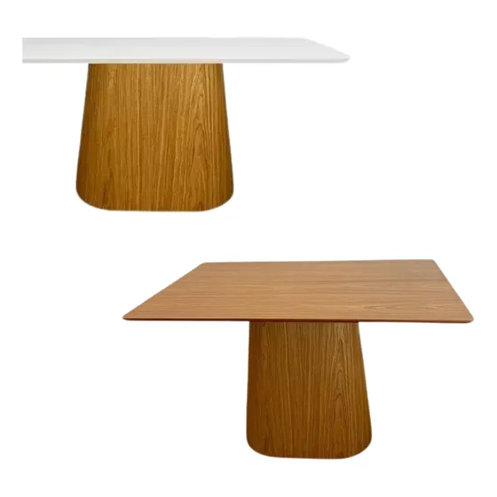 Mesa Jantar Tampo Quadrada 150x150 Cm Laminada Em Madeira