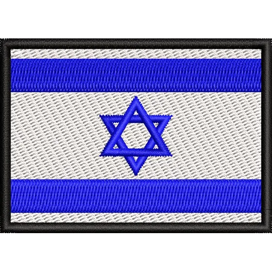 Patch Bordado Bandeira Israel Motociclista Ban563 P/ Colete