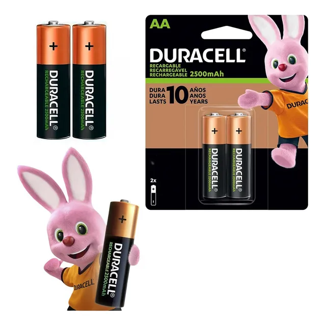 Pilas Aa Recargables Duracell 2500mah Blister X 2 Unidades