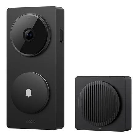 Timbre De Puerta Con Cámara Smart Doorbell G410 Aqara Color Negro