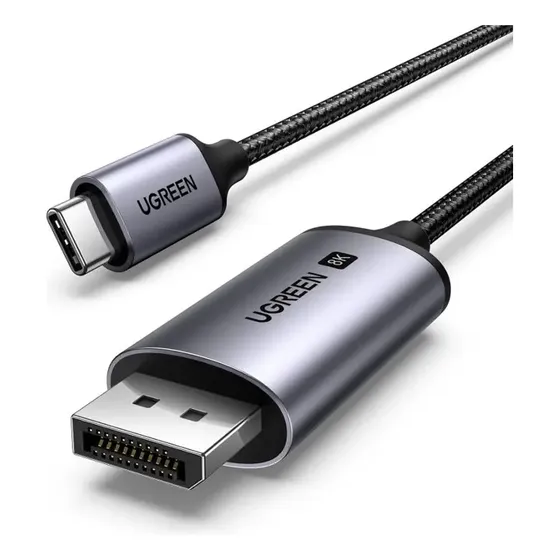 Cable Usb C A Displayport 1.4 Ugreen 8k 60hz De 3mts Color Negro | Cuotas sin interés