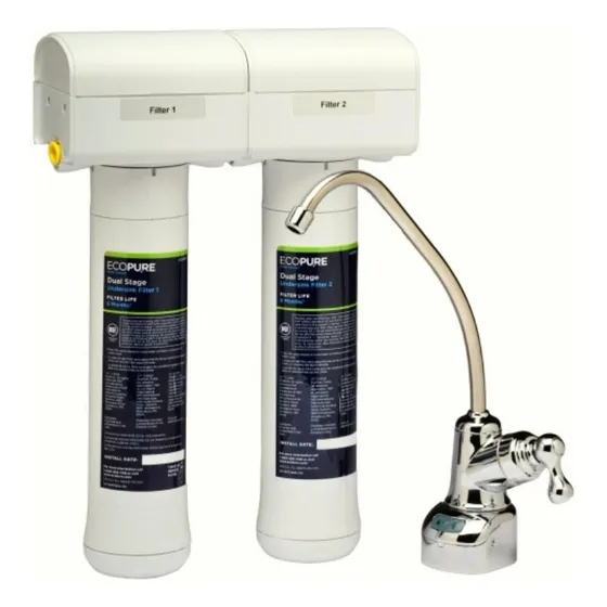 Ecopure Dual Stage Under Sink Replacement Water Filter Set