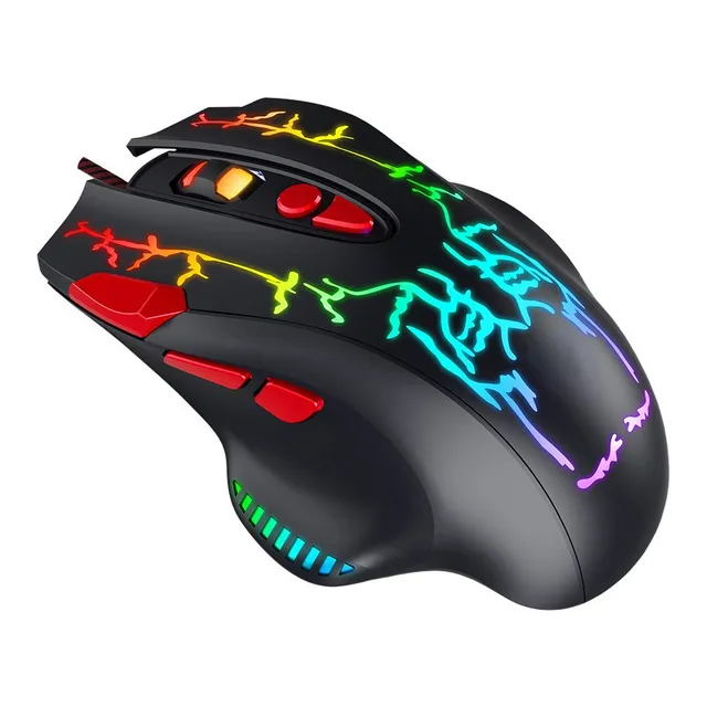 Mouse Gamer Madness 6400 Dpi Led Retroiluminado Usb Skyway Color Negro