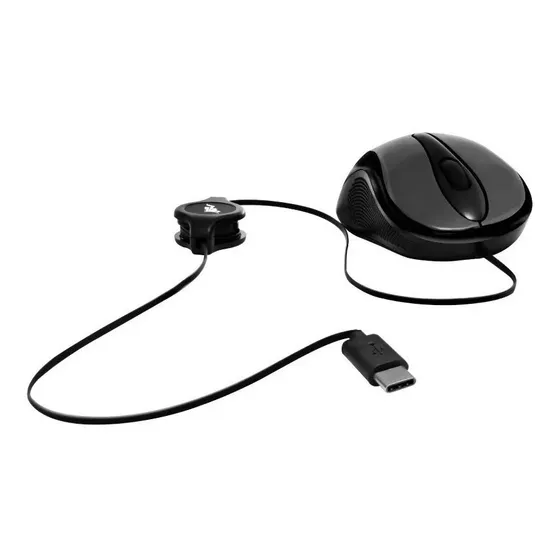 Mouse Retractil Usb Tipo C Maxell Compatible Mac Pc Original Color Negro
