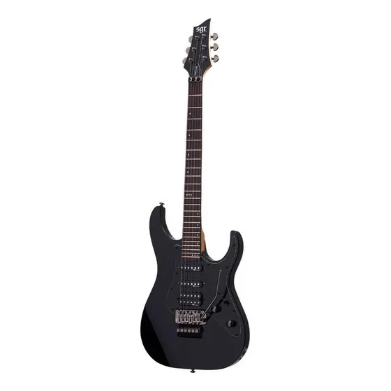 Guitarra eléctrica Schecter Banshee-6 FR SGR de tilo black brillante con diapasón de palo de rosa