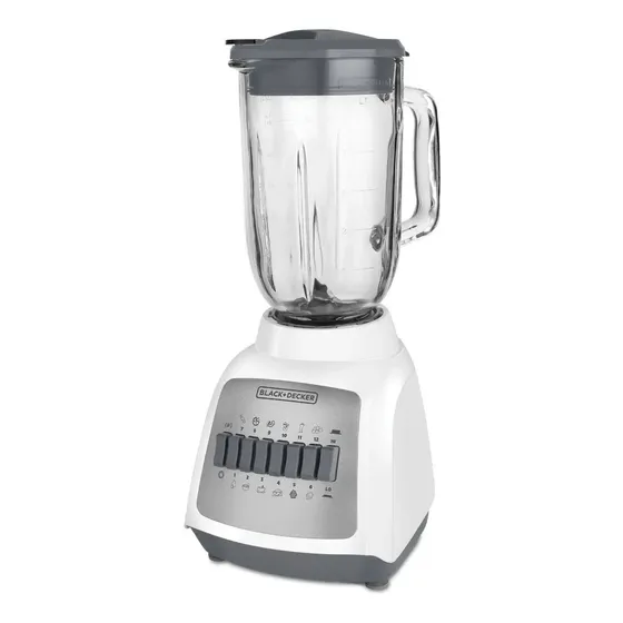 Licuadora Black+decker 12 Velocidades 550 Watts Jarra De Vid Color Blanco