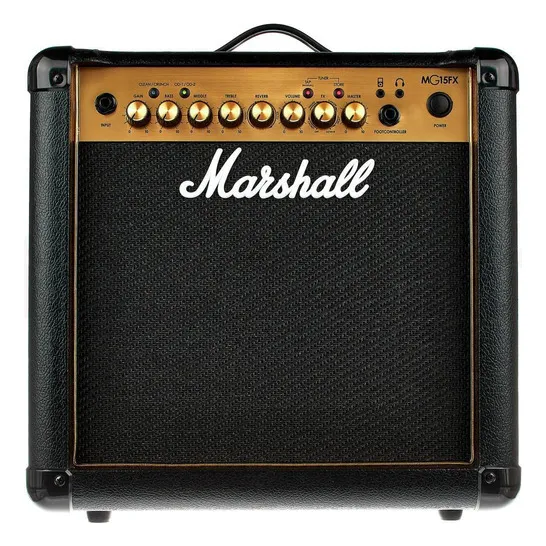 Amplificador Guitarra Transistor Marshall Mg-15fx Gold 15 W Cor Preto 110V