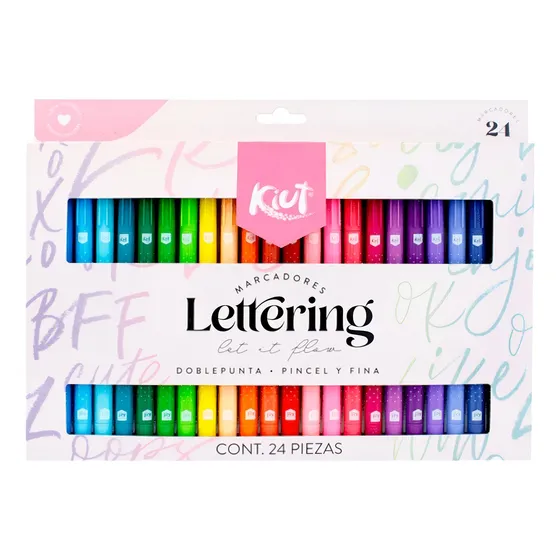 Marcador Punta Pincel Lettering Kiut X 24unds