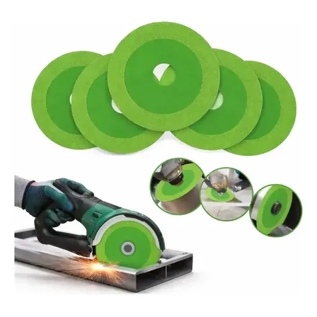 5 Discos De Corte Vidro Porcelanato Diamantado Disco Cortag Verde 100mm