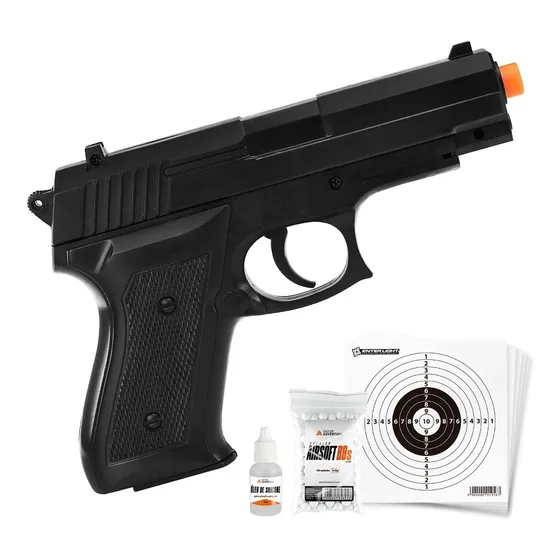 Kit Pistola Vg P1918 Airsoft Com Munição Bbs + Alvo E Óleo