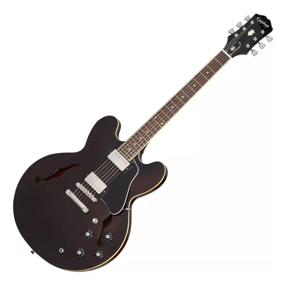 Guitarra Eléctrica Media Caja EpiPhone Es335 Jim James Color Seventies Walnut Material Del Diapasón Laurel Indio Orientación De La Mano Diestro