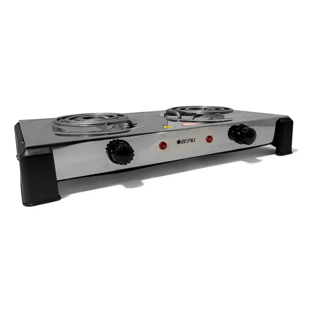 Cocina Electrica Lotus De 2 Hornillas 2000w Cromada