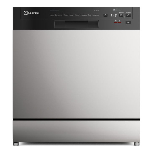 Lava-louça Electrolux 8 Serviços Inox Com Programa Lava & Seca 50 Minutos Ls08e Display Di... Lava-louça Electrolux 8 Serviços Inox Com Programa Lava & Seca 50 Minutos Ls08e Display Di...
