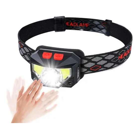 Linterna Lámpara De Cabeza Minero Luz Led Recargable Pesca Blanco Negro