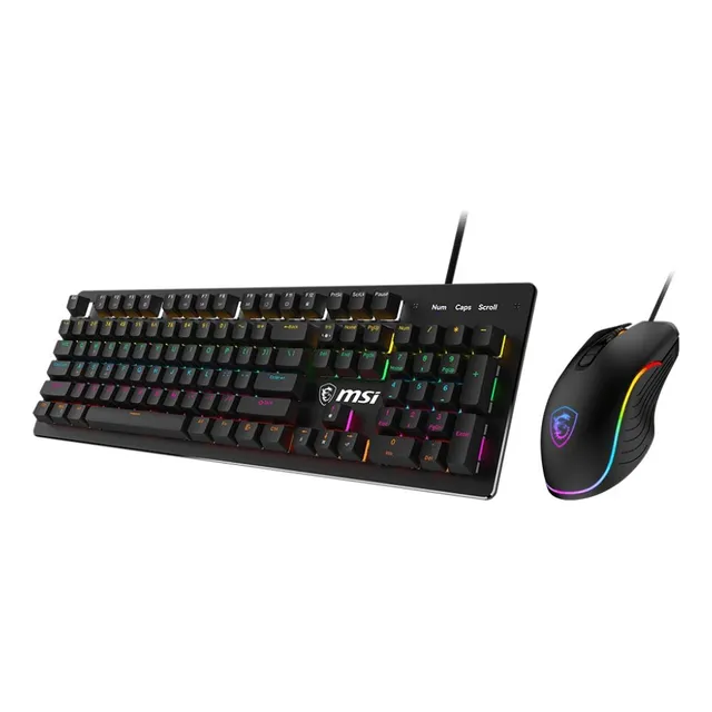 Kit Teclado Y Mouse Msi Gaming Gk300 Con Cable Rgb 9 Modos