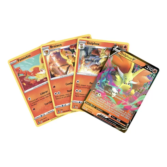 Kit Carta Pokémon Delphox V Delphox Braixen Fennekin