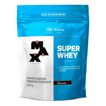 Super Whey Protein Max Titanium 900 Gramas - Sabor Chocolate