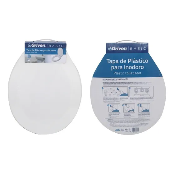 Asiento Tapa Sanitario Para Inodoro Blanco 17 PuLG Griven 