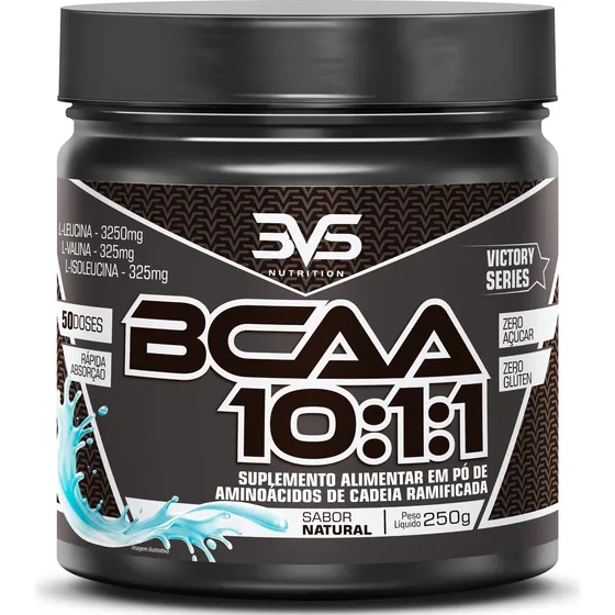 Bcaa Em Pó 10:1:1 Sabor: Natural - Fórmula Exclusiva Ultra Concentrada Com 3900mg De Aminoácidos Por Dose - 250g