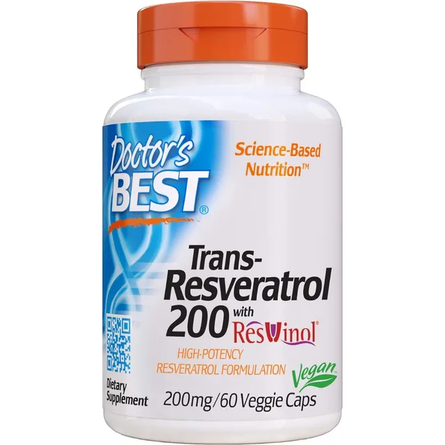 Transresveratrol 200 Mg Resvinol Doctor's Best 60 Cápsulas