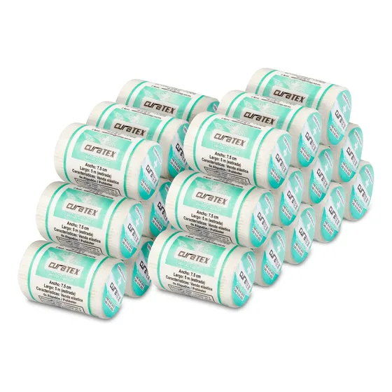 Pack De 24 Vendas Elásticas Quirúrgicas 7.5 Cm Vendaje Tra