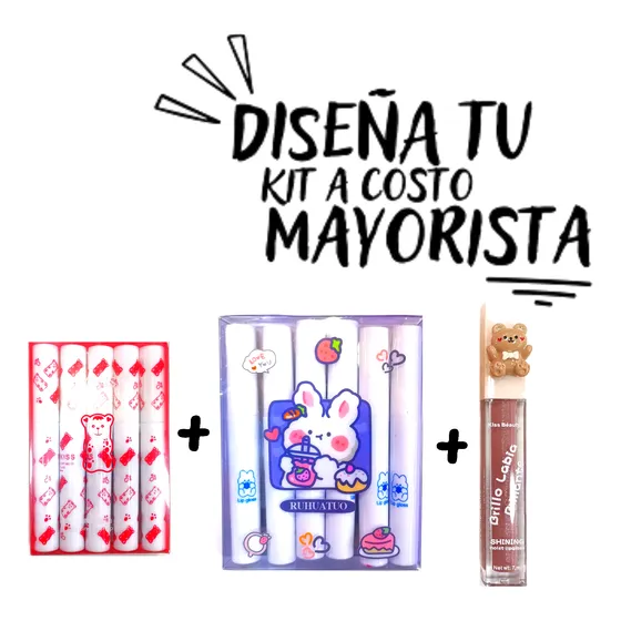 Set 5 Tinta Labial Matte Caricatura Coreana Nyxkiss