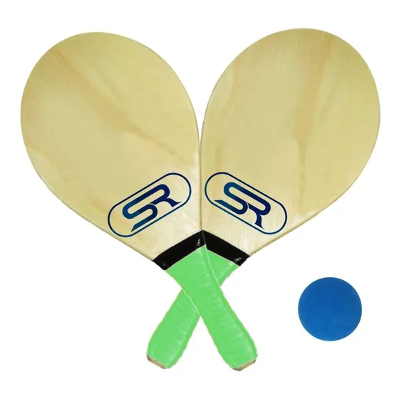 Kit Raquete Frescobol Com Grip E Bola Cor Verde