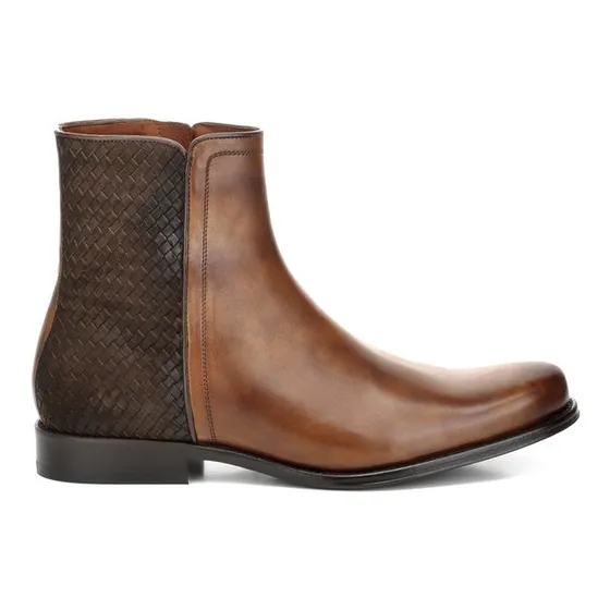Botas Para Hombre Franco Cuadra Con Cierre En Piel De Bovino
