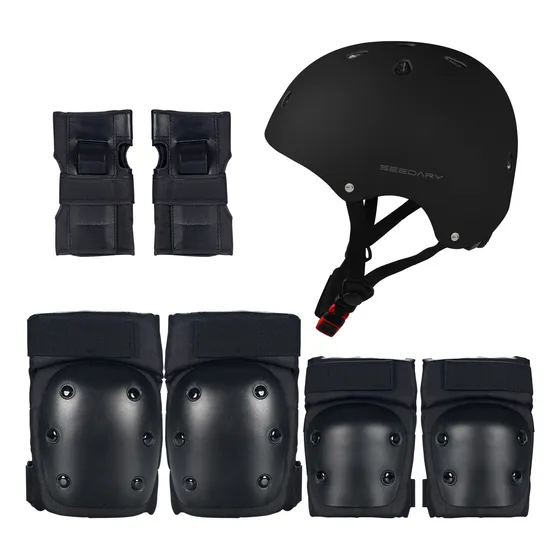 Kit De Proteccion Casco Rodilleras Coderas Muñequeras Niños