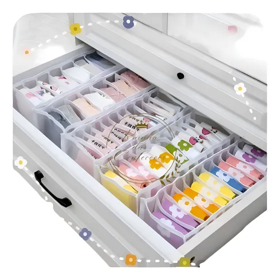Kit Com 12 Colméias Organizadoras De  Gavetas 15x40x10 Bebê