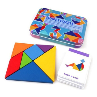Tangram De Madera Juego Material Didáctico Rompecabezas Tangram De Madera Juego Material Didáctico Rompecabezas