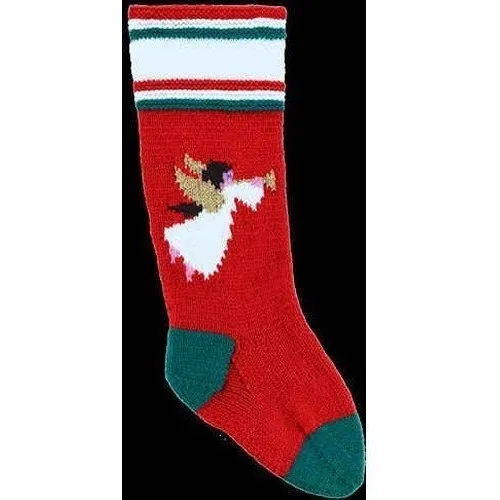 Doolallie Kit Calcetin Navideño Para Tejer Angel Rojo