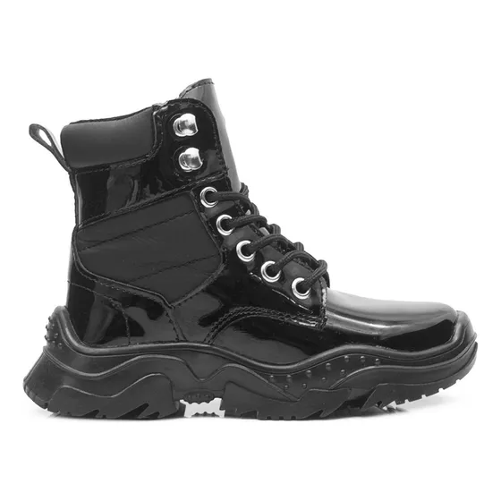 Botin Niña Invierno Coqueta® Charol Negro Casuales