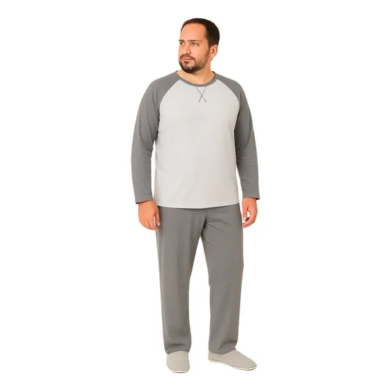Pijama Masculino Plus Size Inverno Tecido Canelado
