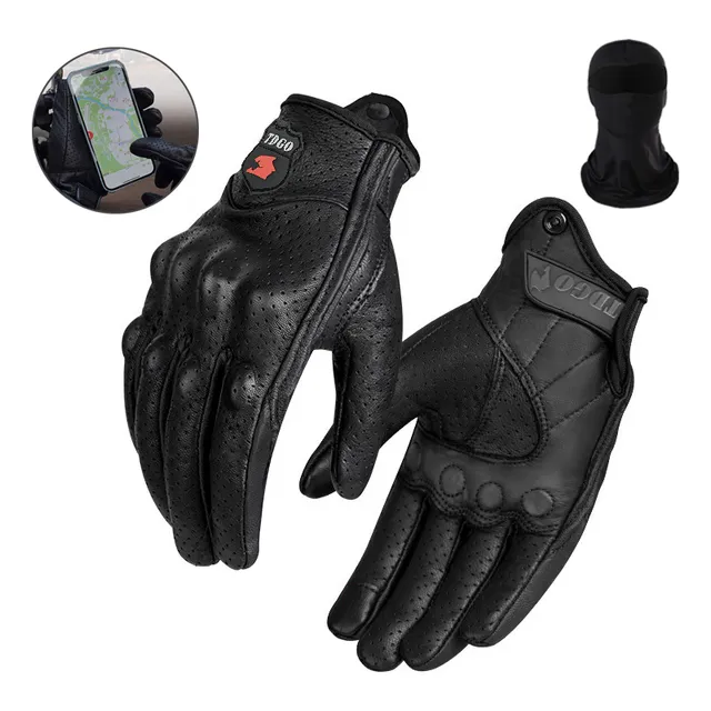 Guantes Para Moto 100% Piel De Cabra, Transpirables Y Llevab