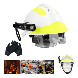 Casco De Rescate Bomberos Seguridad Con Lampara Y Goggles Casco De Rescate Bomberos Seguridad Con Lampara Y Goggles