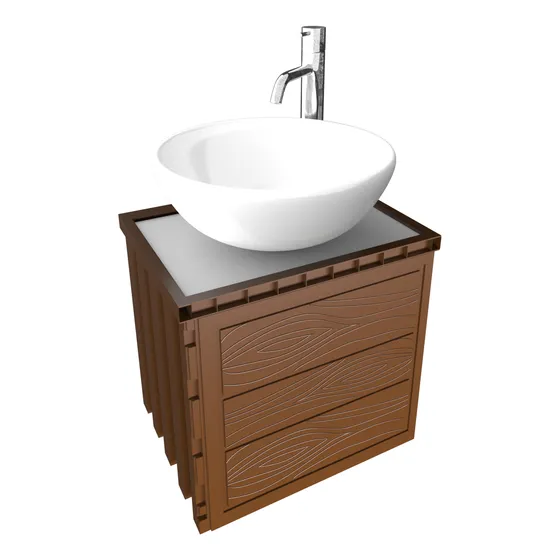 Combo Mueble + Lavamanos + Griferia Sencilla + Push + Sifón