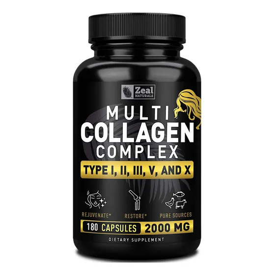 Píldoras De Colágeno Zeal Naturals Multitipo, 180 Cápsulas