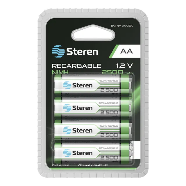 Paquete De 4 Pilas Recargables De Alta Capacidad Aa Nimh 2