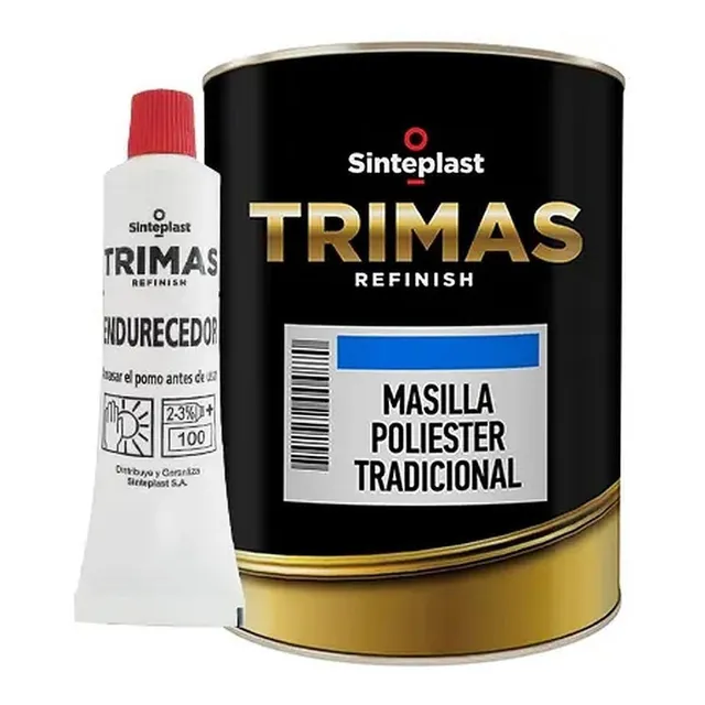 Masilla Plástica Automotriz Poliester Relleno 500 G Trimas 