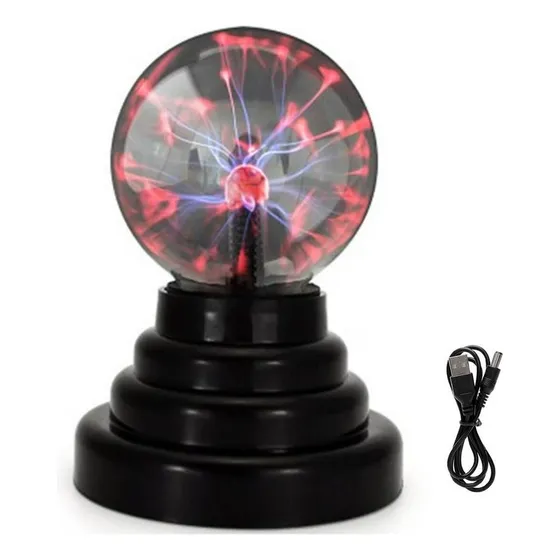 .lamp Bola Plasma Mesa Cristal Sensor Toques Electricosz