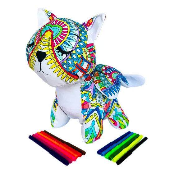Gato Alebrije De Peluche Mandala 3d Colorear Lavable 