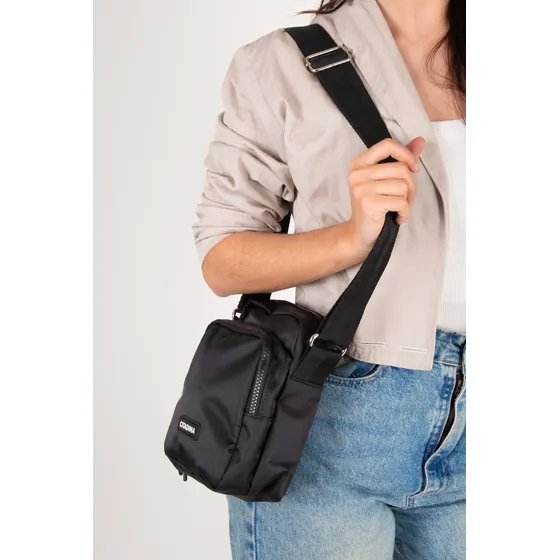 Bolso Bandolera Dama Citadina Tela Andorra Regulable Ema Color EMA NEGRO